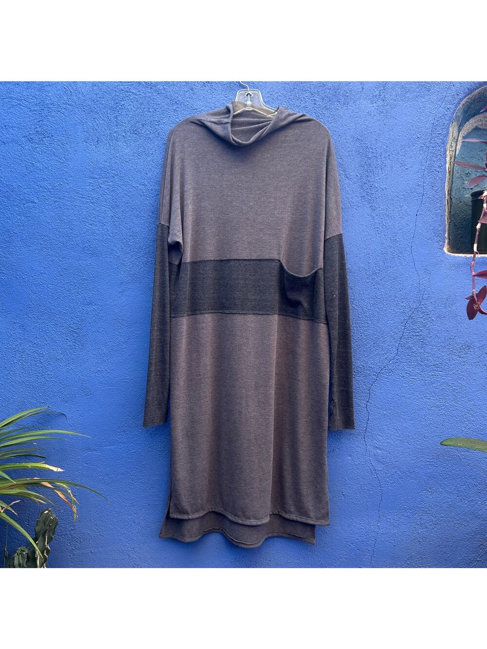 noctex wool blend mock neck lagenlook dress